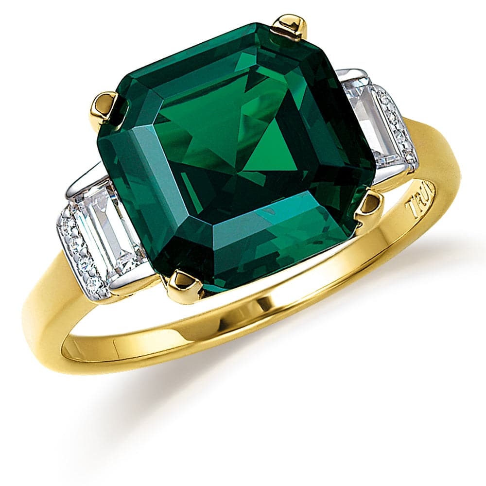 Rockefeller Tru-Emerald Replica Ring - 9ct. Yellow Gold 9ct Yellow Gold