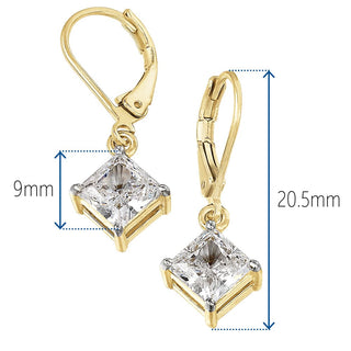1.25 Carat Princess Cut Drop Earrings