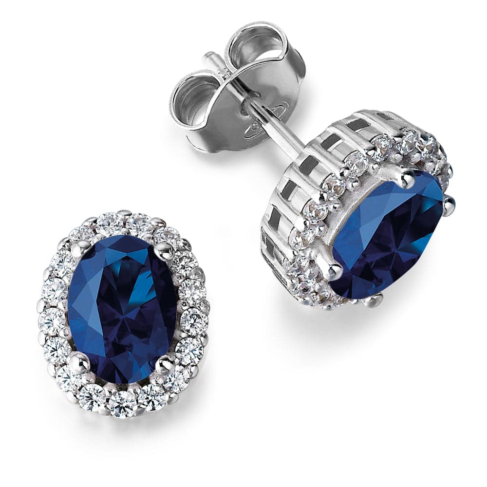 Sapphire Cincature Earrings Platinum Clad