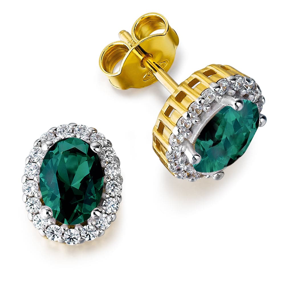 Emerald Cincature Earrings 18ct Gold Clad