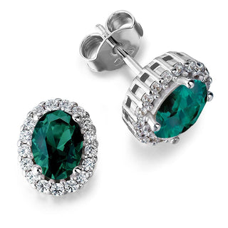 Emerald Cincature Earrings Platinum Clad