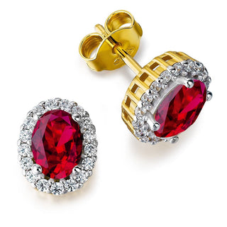 Ruby Cincature Earrings 18ct Gold Clad