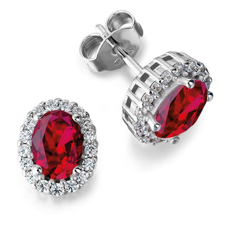 Ruby Cincature Earrings Platinum Clad