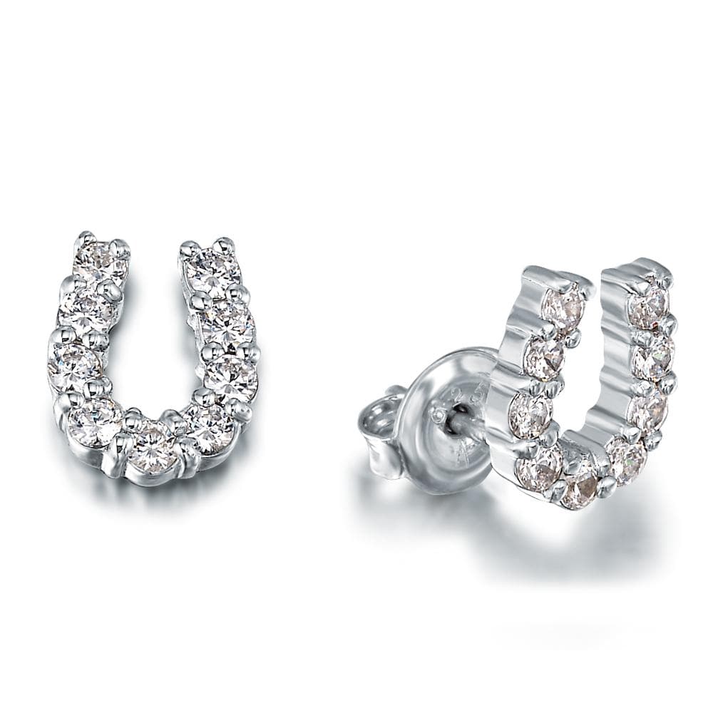 Lucky Horseshoe Earrings Platinum Clad