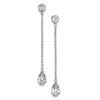 Swinging Teardrop Earrings Platinum Clad
