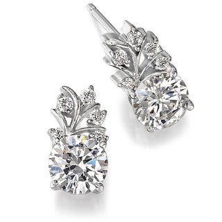 Budding Flower Earrings Platinum Clad