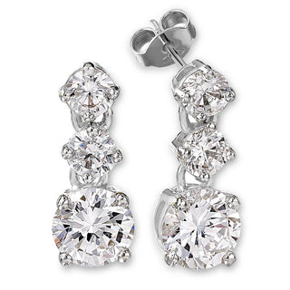 1.50 Carat Classic Trilogy Earrings