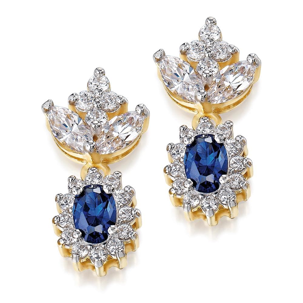 Rosemoor Sapphire Earrings 18ct Gold Clad