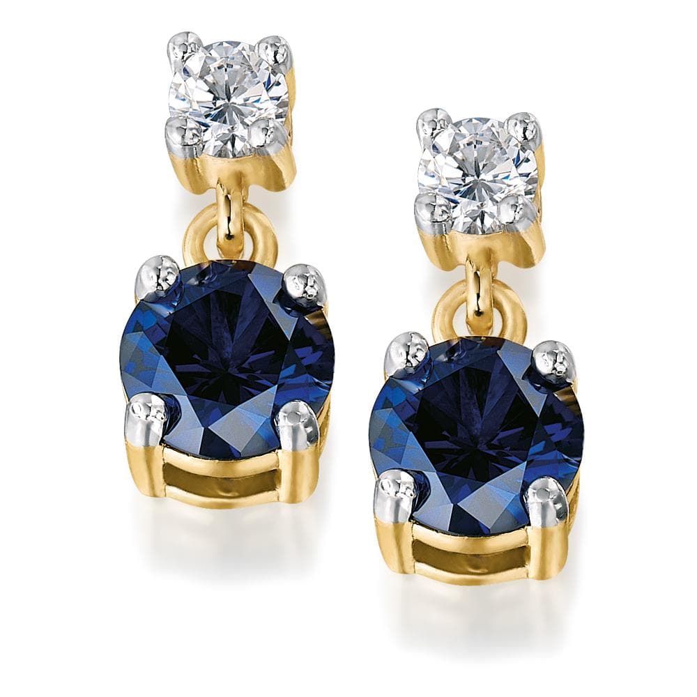 Sapphire Elliptical Earrings 18ct Gold Clad