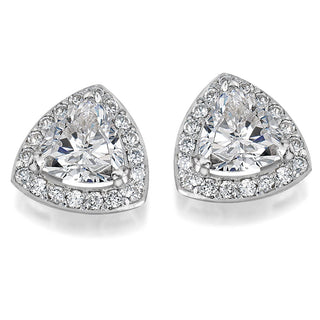 Triangle Cluster Earrings Platinum Clad