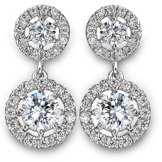 Grand Cocktail Drop Earrings Platinum Clad