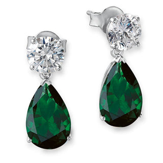 Emerald Chéri Amour Earrings Platinum Clad
