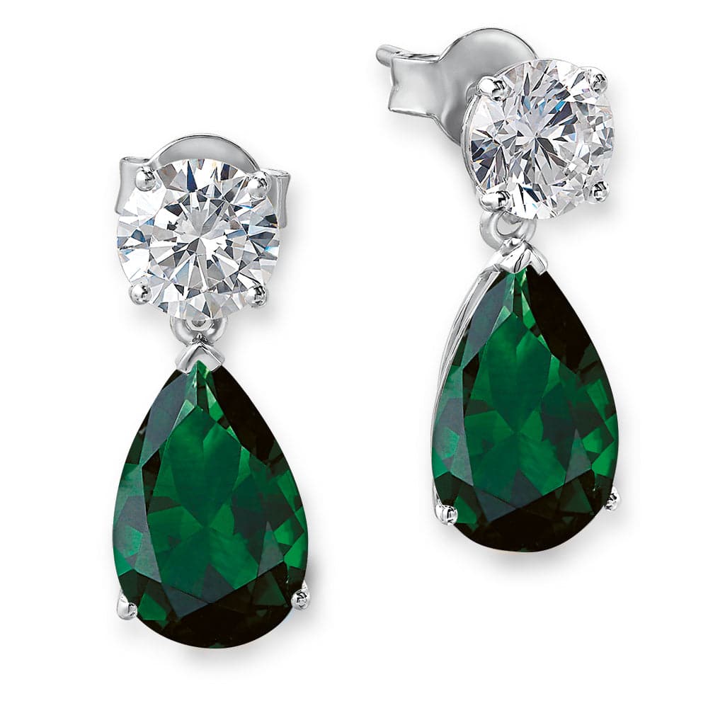 Emerald Chéri Amour Earrings Platinum Clad