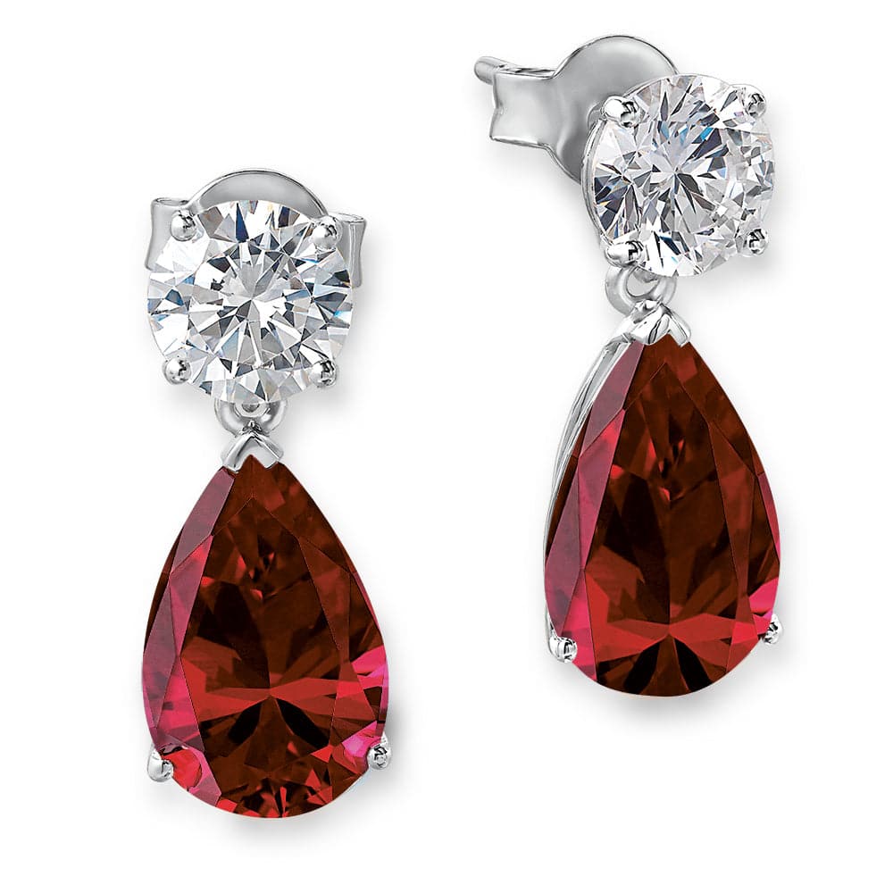 Ruby Chéri Amour Earrings Platinum Clad