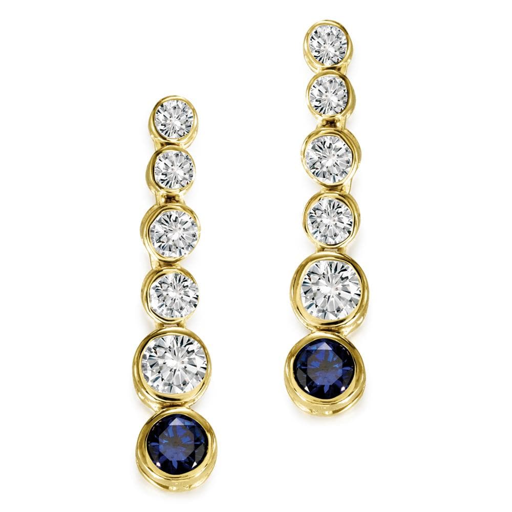 Sapphire Classic Drop Earrings 18ct Gold Clad