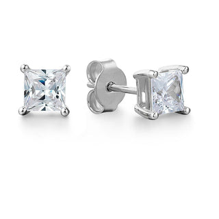 0.75 Carat Princess Cut Earrings