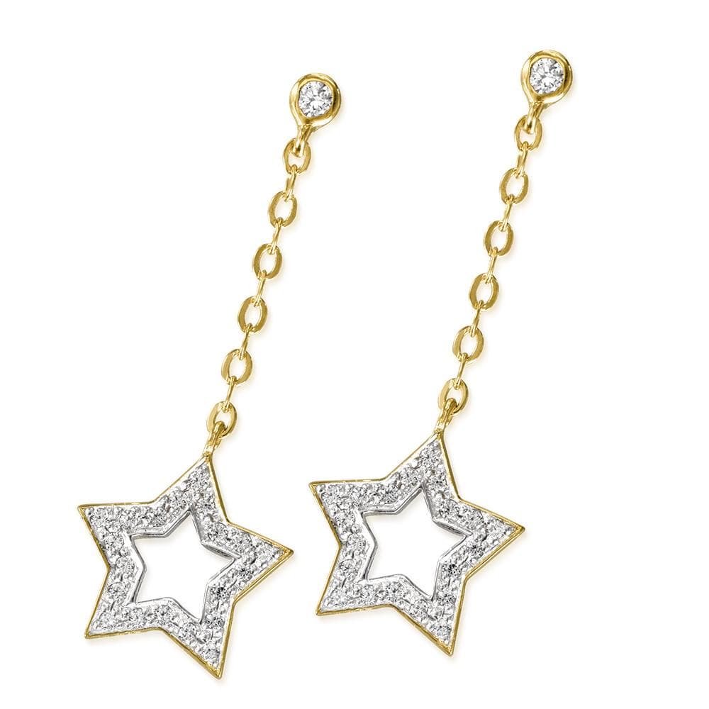 Star Drop Earrings 18ct Gold Clad