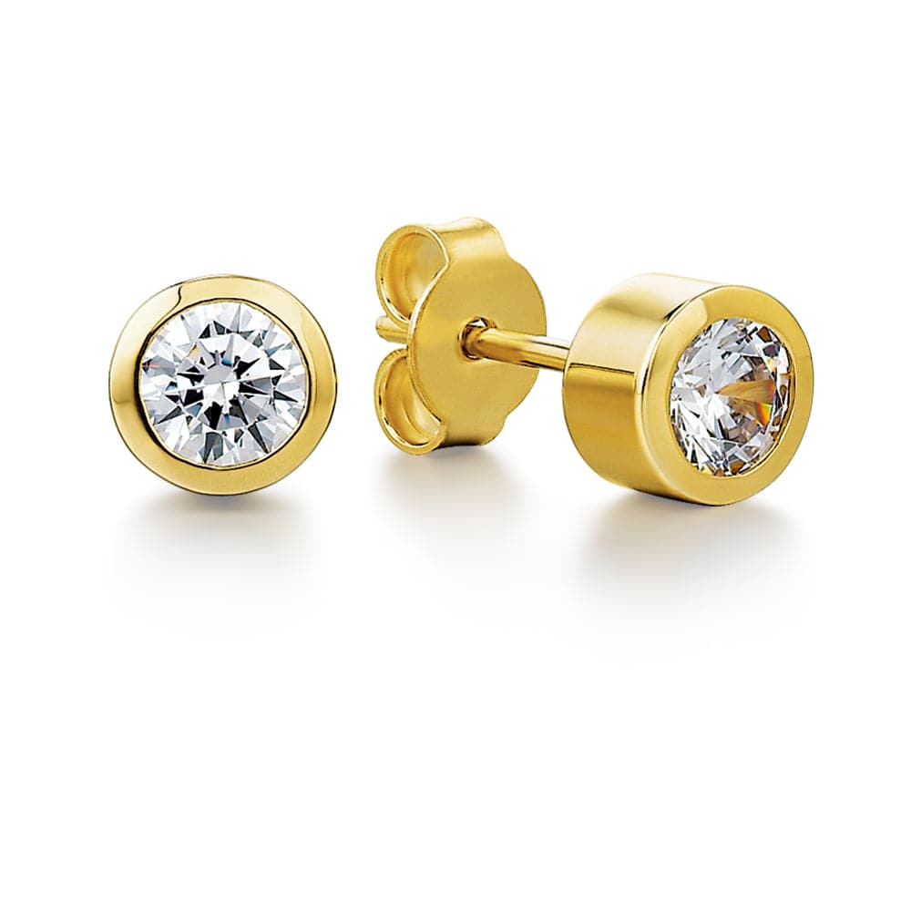Surrounded Solitaire Earrings