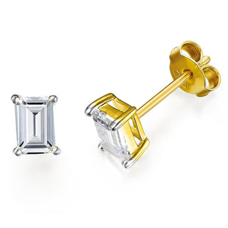 0.50 Carat Emerald Cut Stud Earrings