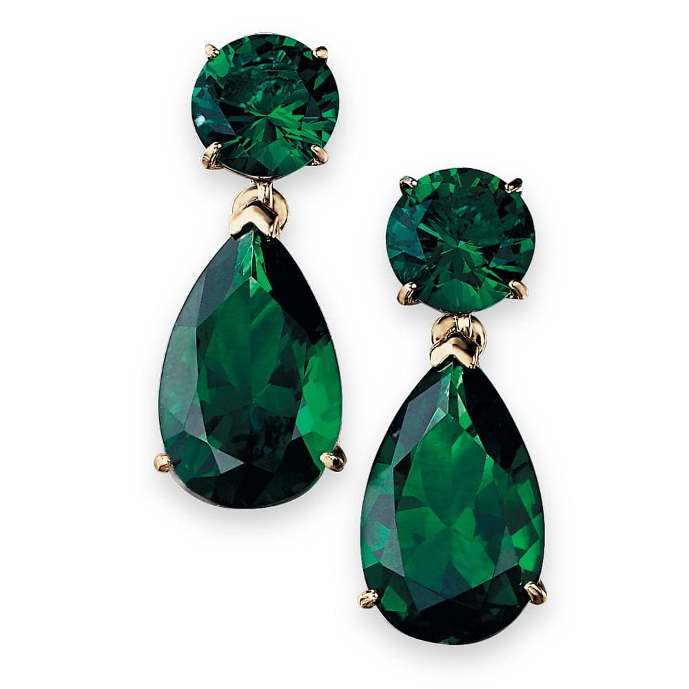 Boldly Beautiful Emerald Earrings 18ct Gold Clad