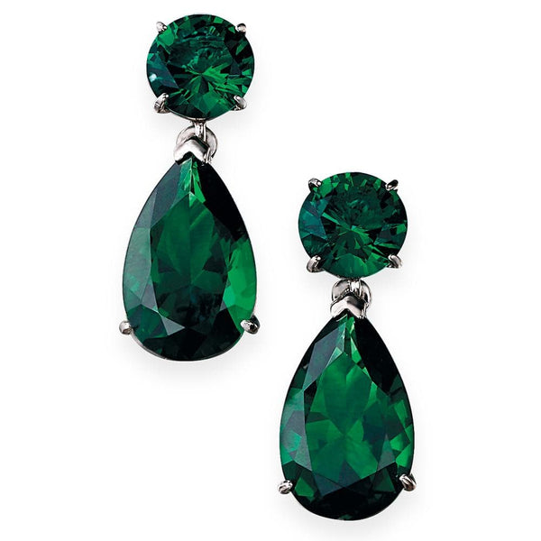 Boldly Beautiful Emerald Earrings Platinum Clad