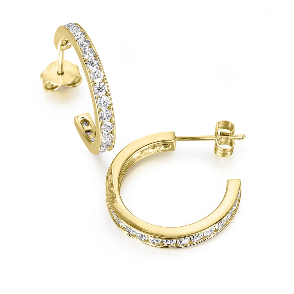Gleaming Semi-Hoop Earrings 18ct Gold Clad