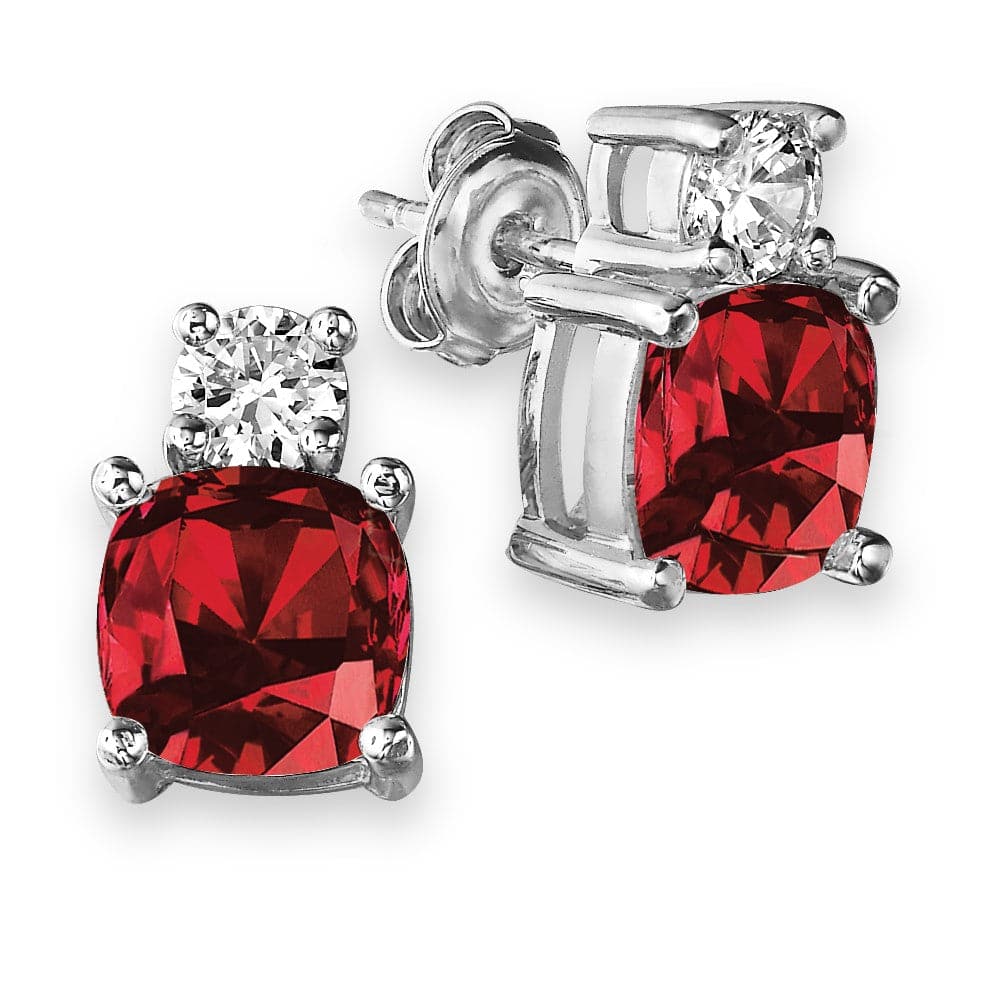 Ruby Perfection Earrings Platinum Clad