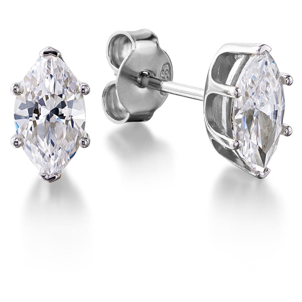 1.5  ct.  t.w.  Marquise Stud Earrings Platinum Clad