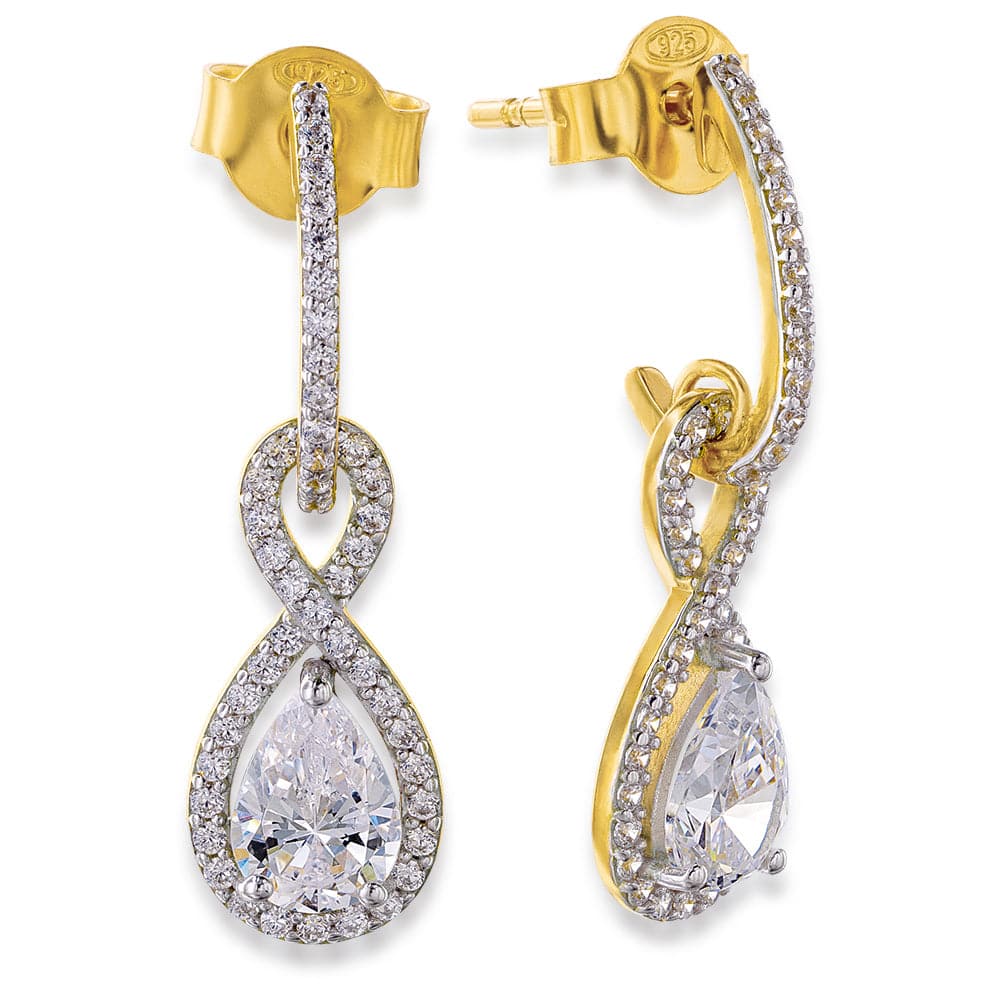 Infinity Drop Earrings 18ct Gold Clad