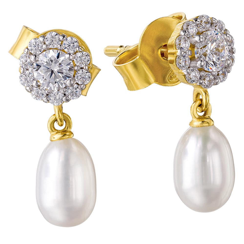 Queen's Replica Pearl Earrings 18ct Gold Clad