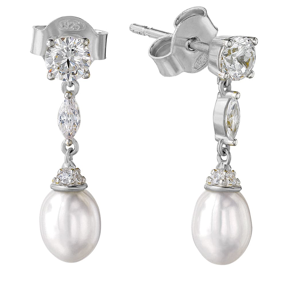 Princess Dream Pearl Earrings Platinum Clad