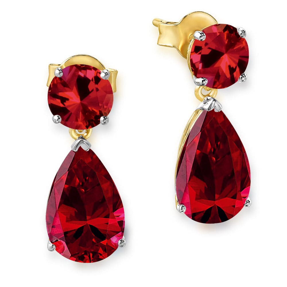 Boldly Beautiful Ruby Earrings 18ct Gold Clad