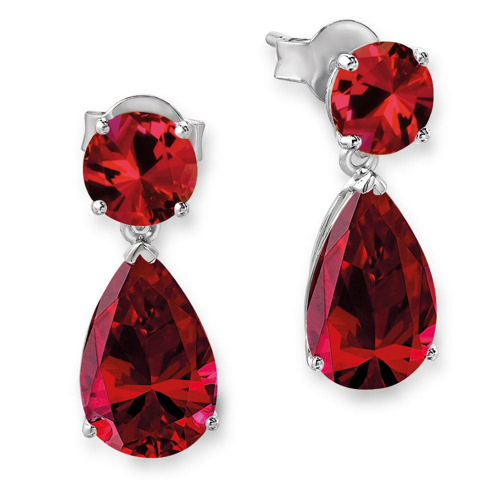 Boldly Beautiful Ruby Earrings Platinum Clad