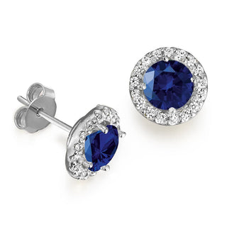Tru Sapphire Posh Halo Earrings