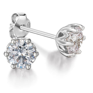 1 ct. Tulip Stud Earrings Platinum Clad
