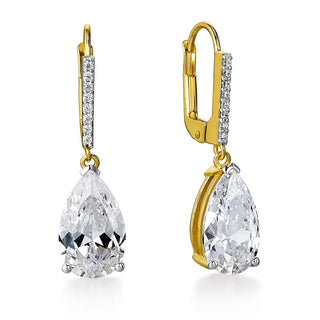Shining Pear Cut Drop Earrings