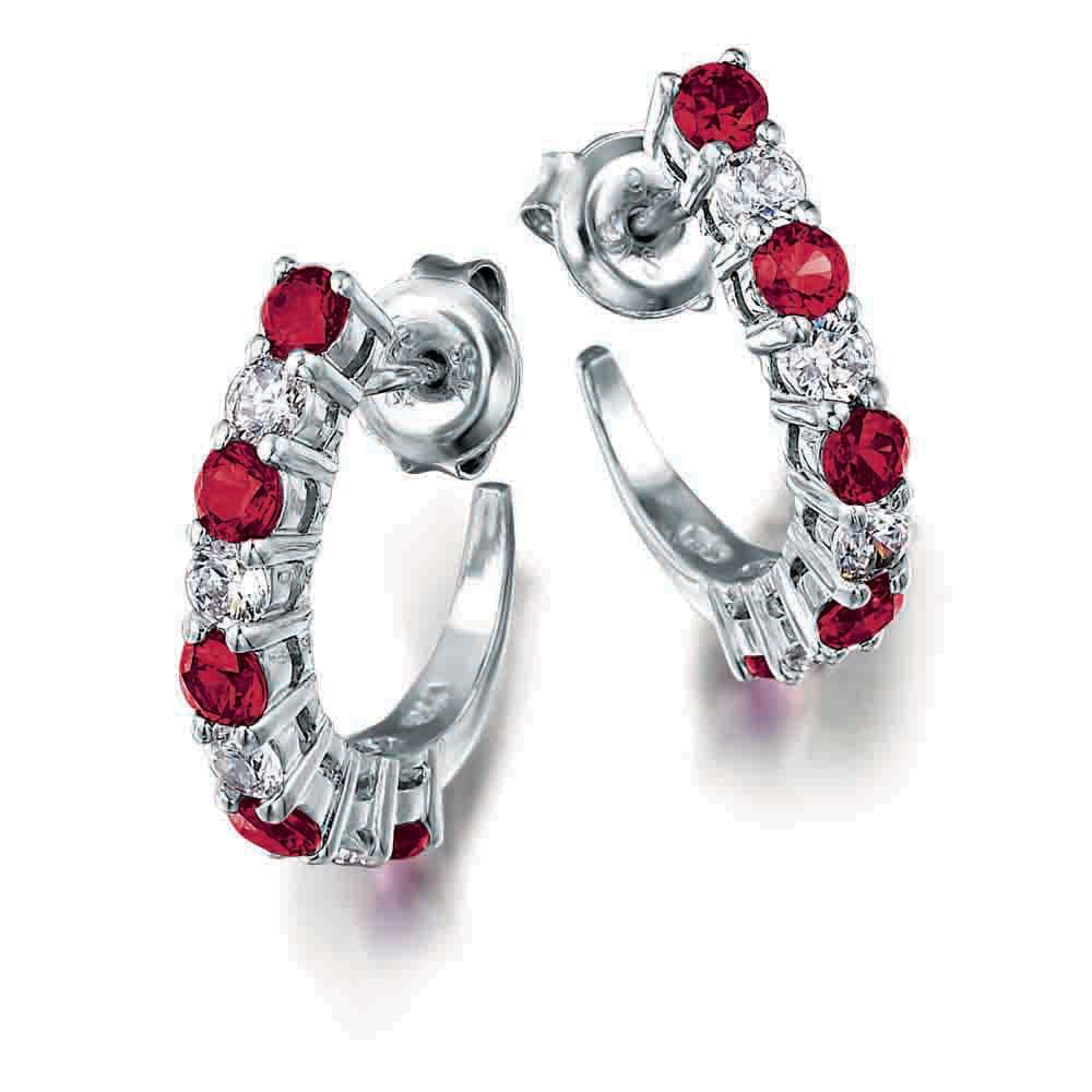 Tru-Ruby Crescent Earrings