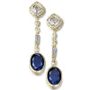 Decadent Drop Sapphire Earrings 18ct Gold Clad