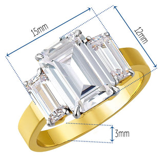 7.35 Carat Impressive Emerald Cut Trilogy Ring