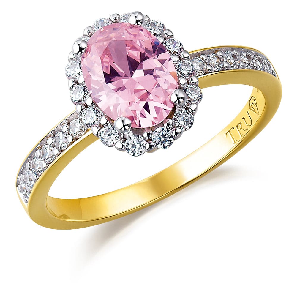 Pink Cincature Ring 18ct Gold Clad