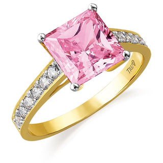 4.35 Carat Classic Pink Princess Ring