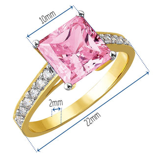 4.35 Carat Classic Pink Princess Ring