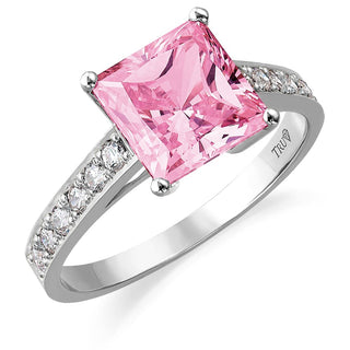 4.35 Carat Classic Pink Princess Ring