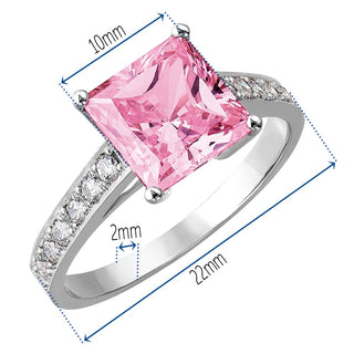 4.35 Carat Classic Pink Princess Ring