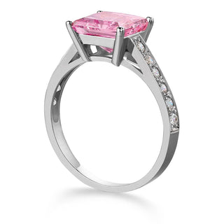 4.35 Carat Classic Pink Princess Ring
