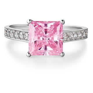 4.35 Carat Classic Pink Princess Ring