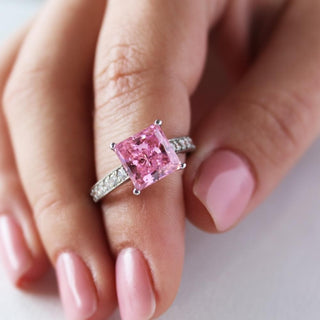 4.35 Carat Classic Pink Princess Ring