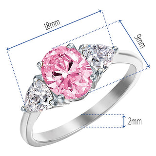 Pink Oval Trillion Ring