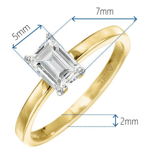 1 Carat Emerald Cut Solitaire Ring