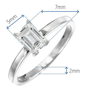 1 Carat Emerald Cut Solitaire Ring